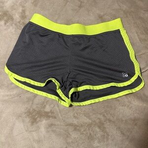 Dangling Gray and Yellow Women's Athletic Shorts